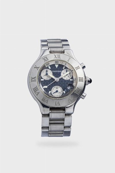 CARTIER : Mod. Chrono 21  ref. 2424  anno 2000  - Asta Orologi  - Associazione Nazionale - Case d'Asta italiane