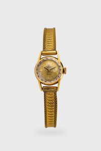 DICHI WATCH - Diam. 17 mm Cassa in oro con fondello a scatto. Quadrante champagne con indici geometrici applicati.  Movimento  [..]