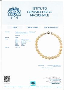 Collana di perle South Sea e oro  - Asta Importanti Gioielli e Orologi da polso e da tasca - Associazione Nazionale - Case d'Asta italiane