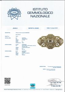 Spilla in platino e diamanti  - Asta Importanti Gioielli e Orologi da polso e da tasca - Associazione Nazionale - Case d'Asta italiane