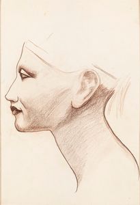 Luigi  Russolo - Disegno di libera ispirazione dal busto di Nefertiti