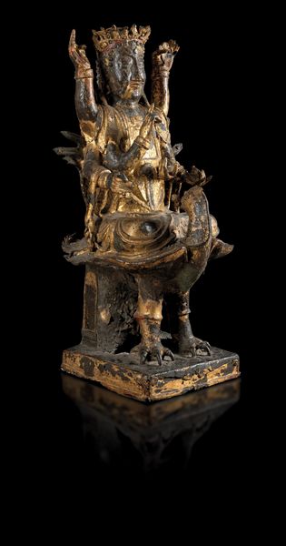 Grande e importante figura di Mahamayuri, dodicesimo anno del periodo di Kangxi in bronzo dorato con iscrizioni postume, Cina, Dinastia Qing, epoca Kangxi (1662-1722)<BR>  - Asta Fine Asian Works of Art - Associazione Nazionale - Case d'Asta italiane