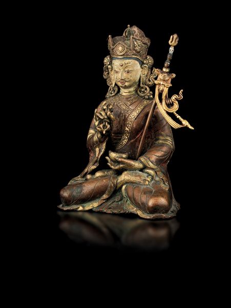 Importante e rara figura di Padmasambhava in rame parzialmente dorato, Tibet, XV - XVI secolo  - Asta Fine Asian Works of Art - Associazione Nazionale - Case d'Asta italiane