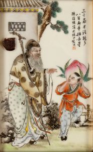 Quadretti in porcellana raffigurante scene di vita di corte, Cina, periodo Repubblica, XX secolo  - Asta Fine Asian Works of Art - Associazione Nazionale - Case d'Asta italiane