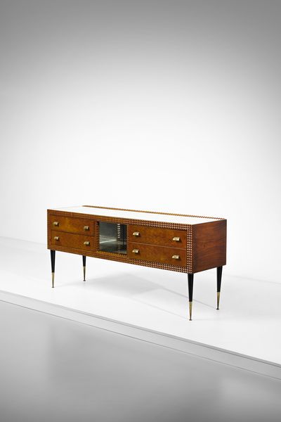 MANIFATTURA ITALIANA : Credenza a cassetti e vano a giorno centrale  - Asta Asta 458 | DESIGN E ARTI DECORATIVE DEL NOVECENTO Online - Associazione Nazionale - Case d'Asta italiane