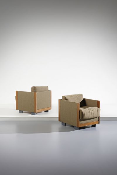 SCARPA AFRA (1937-2011) & TOBIA (n. 1935) : Coppia di poltrone mod. 920 per Cassina, Meda  - Asta Asta 458 | DESIGN E ARTI DECORATIVE DEL NOVECENTO Online - Associazione Nazionale - Case d'Asta italiane