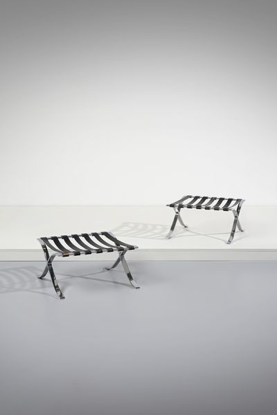 MIES VAN DER ROHE LUDWIG (1886 - 1969) : Coppia di poggiapiedi della serie Barcelona per Knoll International, USA  - Asta Asta 458 | DESIGN E ARTI DECORATIVE DEL NOVECENTO Online - Associazione Nazionale - Case d'Asta italiane