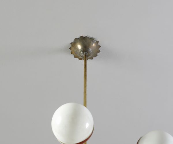 BROTTO ANGELO (1914 - 2002) : Lampada a sospensione a sei luci per Esperia, Poggibonsi  - Asta Asta 458 | DESIGN E ARTI DECORATIVE DEL NOVECENTO Online - Associazione Nazionale - Case d'Asta italiane