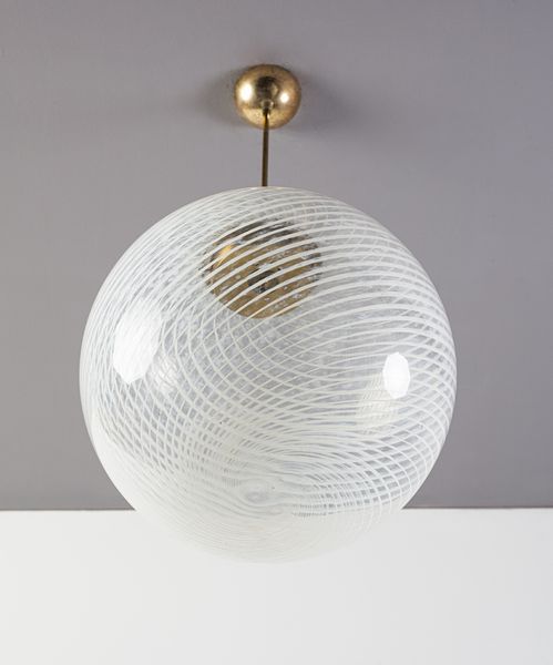 MANIFATTURA MURANESE : Lampada a sospensione  - Asta Asta 458 | DESIGN E ARTI DECORATIVE DEL NOVECENTO Online - Associazione Nazionale - Case d'Asta italiane