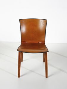 BELLINI MARIO (n. 1935) : Poltroncina e tre sedie per Cassina, Meda  - Asta Asta 458 | DESIGN E ARTI DECORATIVE DEL NOVECENTO Online - Associazione Nazionale - Case d'Asta italiane