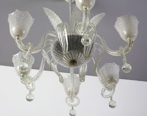 BAROVIER & TOSO : Lampada a sospensione a sei luci, Murano  - Asta Asta 458 | DESIGN E ARTI DECORATIVE DEL NOVECENTO Online - Associazione Nazionale - Case d'Asta italiane