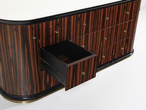 FRIGERIO LUCIANO (1928 - 1999) : Credenza demilune a cassetti e stipi per Frigerio di Desio  - Asta Asta 458 | DESIGN E ARTI DECORATIVE DEL NOVECENTO Online - Associazione Nazionale - Case d'Asta italiane