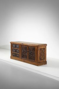 MANIFATTURA ITALIANA : Credenza a due ante e tre cassetti  - Asta Asta 458 | DESIGN E ARTI DECORATIVE DEL NOVECENTO Online - Associazione Nazionale - Case d'Asta italiane