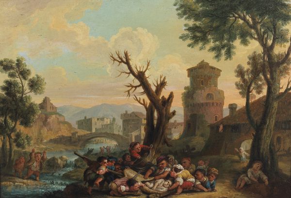 ALBRICCI ENRICO (1714 - 1775) : L'uccisione della rana e il recupero del corpo di un nano  - Asta Asta 460 | ARTE ANTICA E DEL XIX SECOLO - Da una dimora veneta e altre committenze Tradizionale - Associazione Nazionale - Case d'Asta italiane