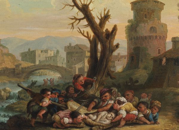 ALBRICCI ENRICO (1714 - 1775) : L'uccisione della rana e il recupero del corpo di un nano  - Asta Asta 460 | ARTE ANTICA E DEL XIX SECOLO - Da una dimora veneta e altre committenze Tradizionale - Associazione Nazionale - Case d'Asta italiane