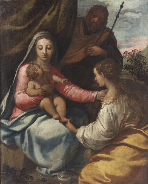 DETTO SCARSELLINO IPPOLITO SCARSELLA (1551 - 1620) : Sacra Famiglia con Maria Maddalena  - Asta Asta 460 | ARTE ANTICA E DEL XIX SECOLO - Da una dimora veneta e altre committenze Tradizionale - Associazione Nazionale - Case d'Asta italiane