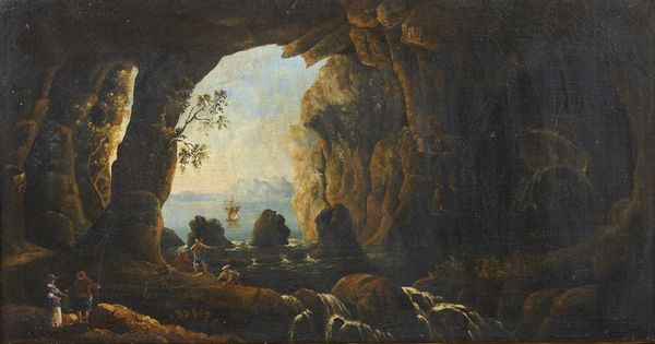 ARTISTA DEL XIX SECOLO : Grotte di Pozzuoli  - Asta Asta 460 | ARTE ANTICA E DEL XIX SECOLO - Da una dimora veneta e altre committenze Tradizionale - Associazione Nazionale - Case d'Asta italiane