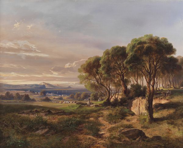 GIGANTE GIACINTO (1806 - 1876) : Attribuito a. Paesaggio con pastore e gregge nei pressi di una citt costiera  - Asta Asta 460 | ARTE ANTICA E DEL XIX SECOLO - Da una dimora veneta e altre committenze Tradizionale - Associazione Nazionale - Case d'Asta italiane