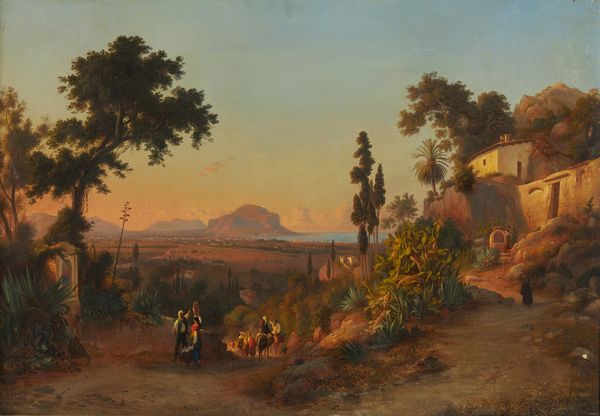 PALM GUSTAF WILHELM (1810 - 1890) : La strada dal Monte Pellegrino a Palermo  - Asta Asta 460 | ARTE ANTICA E DEL XIX SECOLO - Da una dimora veneta e altre committenze Tradizionale - Associazione Nazionale - Case d'Asta italiane