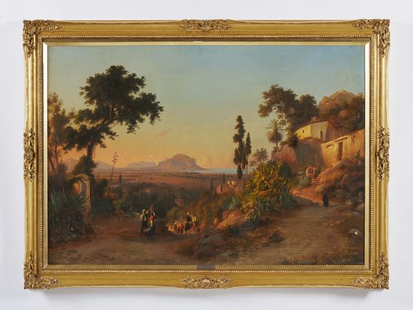 PALM GUSTAF WILHELM (1810 - 1890) : La strada dal Monte Pellegrino a Palermo  - Asta Asta 460 | ARTE ANTICA E DEL XIX SECOLO - Da una dimora veneta e altre committenze Tradizionale - Associazione Nazionale - Case d'Asta italiane