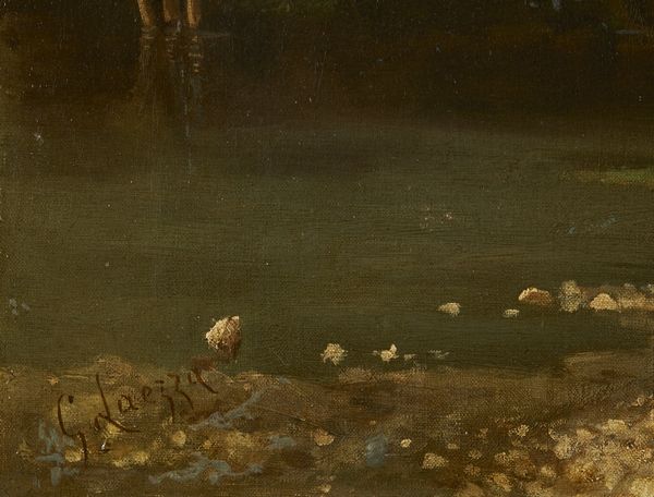 LAEZZA GIUSEPPE (1835 - 1905) : Paesaggio con specchio d'acqua  - Asta Asta 460 | ARTE ANTICA E DEL XIX SECOLO - Da una dimora veneta e altre committenze Tradizionale - Associazione Nazionale - Case d'Asta italiane