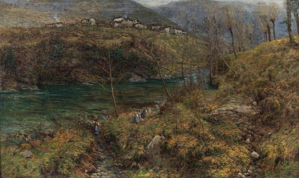 SOLDINI ARNALDO (1862 - 1936) : Paesaggio montano con fiume (Marcheno?)  - Asta Asta 460 | ARTE ANTICA E DEL XIX SECOLO - Da una dimora veneta e altre committenze Tradizionale - Associazione Nazionale - Case d'Asta italiane