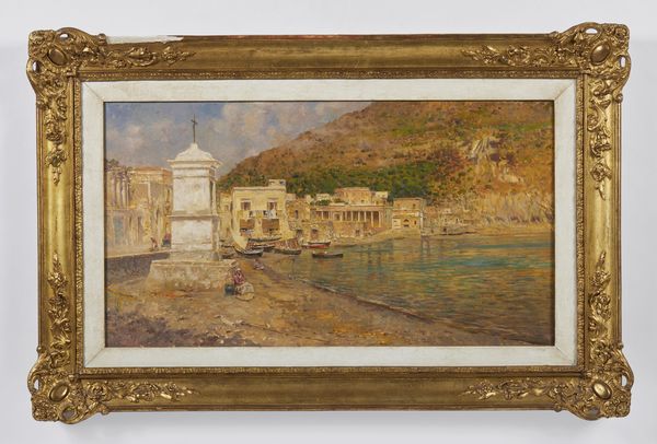 SANTORO RUBENS (1859 - 1942) : Marina di Sapri  - Asta Asta 460 | ARTE ANTICA E DEL XIX SECOLO - Da una dimora veneta e altre committenze Tradizionale - Associazione Nazionale - Case d'Asta italiane