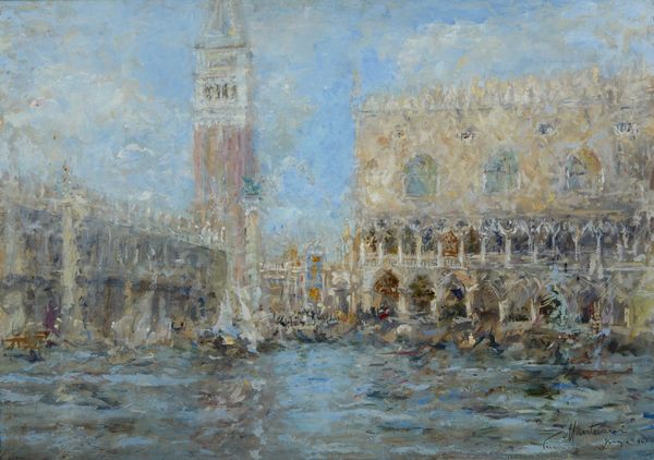 MANTOVANI LUIGI (1880 - 1957) : Il campanile di San Marco e il Palazzo Ducale a Venezia dal Bacino  - Asta Asta 460 | ARTE ANTICA E DEL XIX SECOLO - Da una dimora veneta e altre committenze Tradizionale - Associazione Nazionale - Case d'Asta italiane