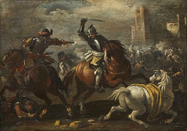 ARTISTA DEL XVII SECOLO : Coppia di dipinti raffiguranti scene di battaglia  - Asta Asta 460 | ARTE ANTICA E DEL XIX SECOLO - Da una dimora veneta e altre committenze Tradizionale - Associazione Nazionale - Case d'Asta italiane