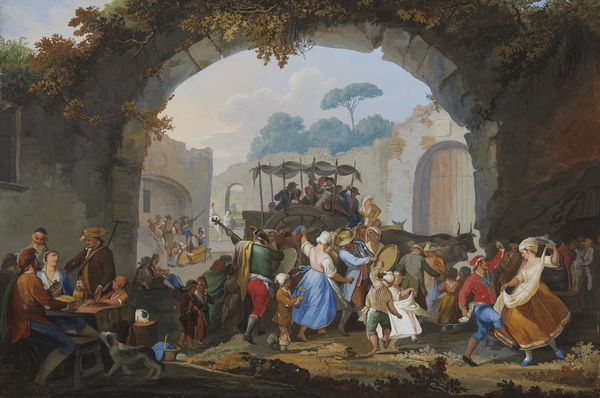 FABRIS (ATTIVO TRA IL 1756 E IL 1792) PIETRO : Festa popolare con ballerini di tarantella  - Asta Asta 460 | ARTE ANTICA E DEL XIX SECOLO - Da una dimora veneta e altre committenze Tradizionale - Associazione Nazionale - Case d'Asta italiane