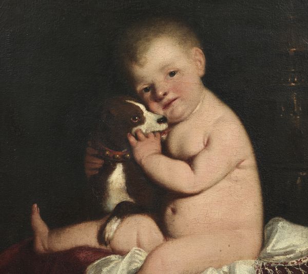 ARTISTA VENETO DEL XVII SECOLO : Ritratto di bambino con cane  - Asta Asta 460 | ARTE ANTICA E DEL XIX SECOLO - Da una dimora veneta e altre committenze Tradizionale - Associazione Nazionale - Case d'Asta italiane