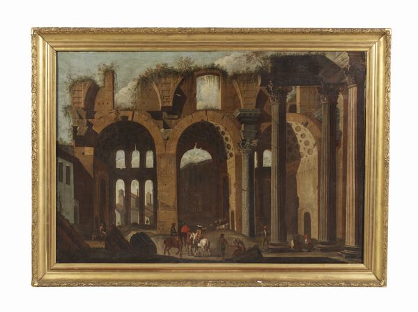 CODAZZI NICCOLO (1642 - 1693) : La basilica di Massenzio, Roma  - Asta Asta 460 | ARTE ANTICA E DEL XIX SECOLO - Da una dimora veneta e altre committenze Tradizionale - Associazione Nazionale - Case d'Asta italiane