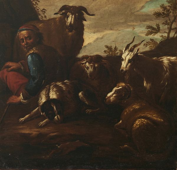 PHILIPP PETER ROOS DETTO ROSA DA TIVOLI  (1657 - 1706) : Paesaggio con pastore e animali  - Asta Asta 460 | ARTE ANTICA E DEL XIX SECOLO - Da una dimora veneta e altre committenze Tradizionale - Associazione Nazionale - Case d'Asta italiane