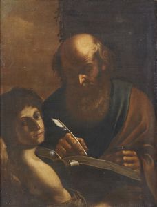 GIOVANNI FRANCESCO BARBIERI, IL GUERCINO (1591-1666) - Ambito di. San Matteo Evangelista