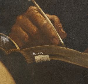 GIOVANNI FRANCESCO BARBIERI, IL GUERCINO (1591-1666) : Ambito di. San Matteo Evangelista  - Asta Asta 460 | ARTE ANTICA E DEL XIX SECOLO - Da una dimora veneta e altre committenze Tradizionale - Associazione Nazionale - Case d'Asta italiane