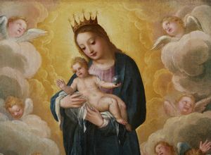 ROTTENHAMMER HANS (1564 - 1625) : Madonna con Bambino e angeli  - Asta Asta 460 | ARTE ANTICA E DEL XIX SECOLO - Da una dimora veneta e altre committenze Tradizionale - Associazione Nazionale - Case d'Asta italiane