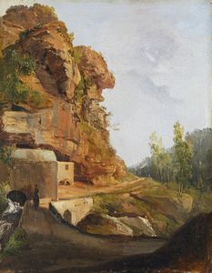 FERGOLA SALVATORE  (1799 - 1874) - La valle dei mulini (Amalfi o Gragnano)