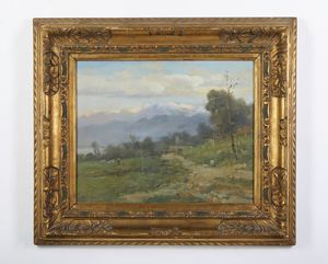 CARGNEL VITTORE ANTONIO (1872 - 1931) : Paesaggio montano  - Asta Asta 460 | ARTE ANTICA E DEL XIX SECOLO - Da una dimora veneta e altre committenze Tradizionale - Associazione Nazionale - Case d'Asta italiane