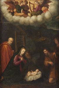 ARTISTA DEL XVI-XVII SECOLO - Adorazione dei pastori