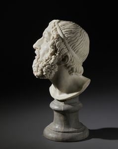 SCULTORE ITALIANO DEL XVIII-XIX SECOLO : Busto di Omero  - Asta Asta 460 | ARTE ANTICA E DEL XIX SECOLO - Da una dimora veneta e altre committenze Tradizionale - Associazione Nazionale - Case d'Asta italiane