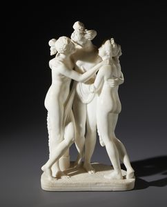 SCULTORE ITALIANO DEL XIX-XX SECOLO : Le Tre Grazie, dal modello di Antonio Canova  - Asta Asta 460 | ARTE ANTICA E DEL XIX SECOLO - Da una dimora veneta e altre committenze Tradizionale - Associazione Nazionale - Case d'Asta italiane