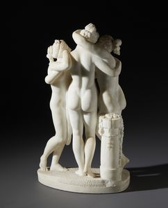 SCULTORE ITALIANO DEL XIX-XX SECOLO : Le Tre Grazie, dal modello di Antonio Canova  - Asta Asta 460 | ARTE ANTICA E DEL XIX SECOLO - Da una dimora veneta e altre committenze Tradizionale - Associazione Nazionale - Case d'Asta italiane