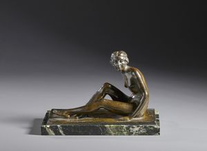 GRAMEGNA DONATO (1893 - 1975) : Figura femminile sdraiata  - Asta Asta 460 | ARTE ANTICA E DEL XIX SECOLO - Da una dimora veneta e altre committenze Tradizionale - Associazione Nazionale - Case d'Asta italiane