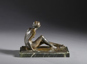 GRAMEGNA DONATO (1893 - 1975) : Figura femminile sdraiata  - Asta Asta 460 | ARTE ANTICA E DEL XIX SECOLO - Da una dimora veneta e altre committenze Tradizionale - Associazione Nazionale - Case d'Asta italiane