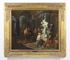 VAN DEN BOSSCHE BALTHAZAR (1681 - 1715) : Lo studio dello scultore (Studio di Giambologna)  - Asta Asta 460 | ARTE ANTICA E DEL XIX SECOLO - Da una dimora veneta e altre committenze Tradizionale - Associazione Nazionale - Case d'Asta italiane