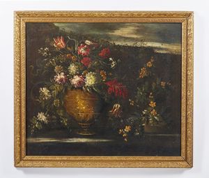 MARCHIONNI (XVII-XVIII SECOLO) ELISABETTA : Natura morta con vaso di fiori  - Asta Asta 460 | ARTE ANTICA E DEL XIX SECOLO - Da una dimora veneta e altre committenze Tradizionale - Associazione Nazionale - Case d'Asta italiane