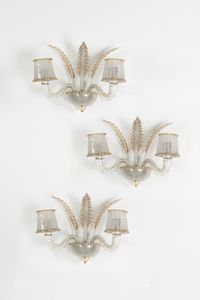 Ercole Barovier - Serie di tre lampade da muro