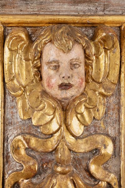 Coppia di panelli italiani raffigurante Putti  - Asta Mobili, Oggetti d'arte e Vetri da collezione - Associazione Nazionale - Case d'Asta italiane