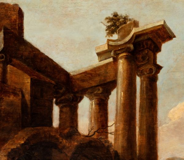 Capriccio romano, scena di villaggio  - Asta Mobili, Oggetti d'arte e Vetri da collezione - Associazione Nazionale - Case d'Asta italiane