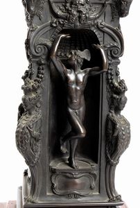 Statua francese in bronzo raffigurante Perseo, copia di Cellini  - Asta Mobili, Oggetti d'arte e Vetri da collezione - Associazione Nazionale - Case d'Asta italiane